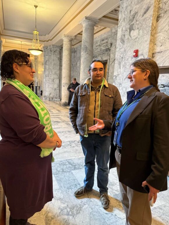 Julie Levin Russo, Kyle Pittman, and Rep. Lisa Parshley in conversation